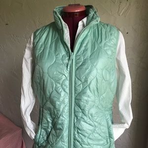 J crew mint puffer vest